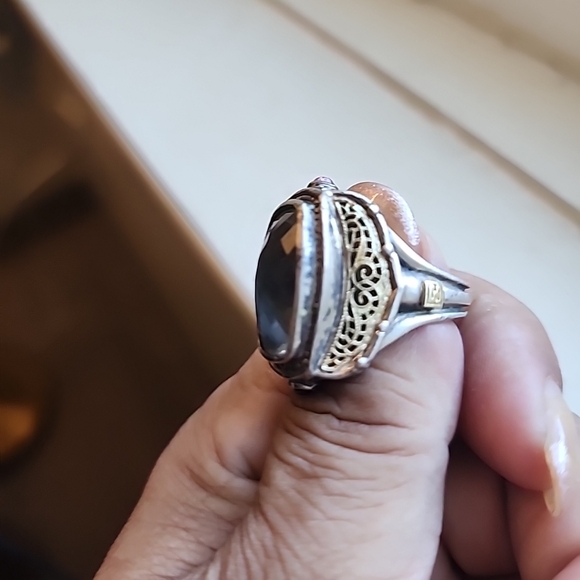 William Schraft sterling silver and 18K gold green amethyst ring - Picture 6 of 6